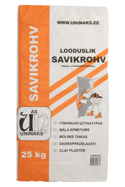 Uninaks savirappaus sisätiloihin 25kg – luonnollinen ja hengittävä rappaus (0–2 mm)