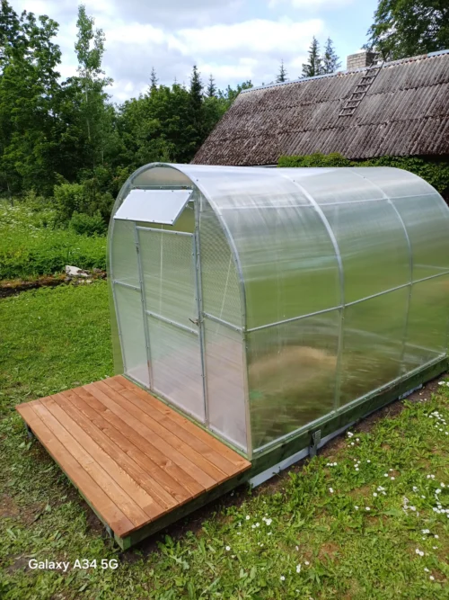 Kaarkasvihuone Easy-Up – polykarbonaattikasvihuone 4mm, leveys 2m