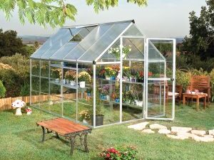 Kasvihuonet HYBRID 3,44m2 - 186x185cm, H= 208/163cm