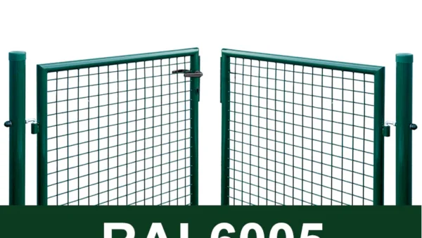 Verkkoaidan ajoportti, leveys 4 m RAL6005 vihreä