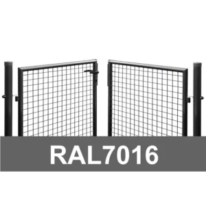 Verkkoaidan ajoportti, leveys 3 m, RAL7016 harmaa