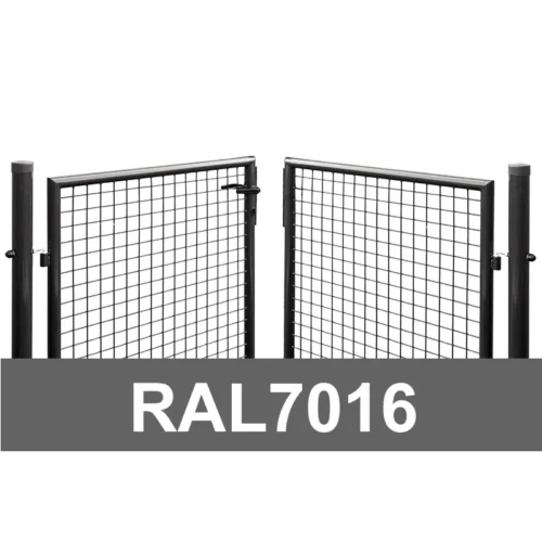 Verkkoaidan ajoportti, leveys 3 m, RAL7016 harmaa