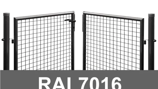 Verkkoaidan ajoportti, leveys 4 m RAL7016 harmaa Verkkoaidan ajoportti, leveys 4 m RAL7016 harmaa