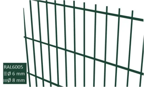 2D aitaelementti 8/6/8 RAL6005 vihreä