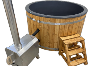 Lasikuituinen kylpytynnyri 1,7m ulkoisella kiukaalla