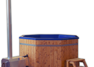 Lasikuituinen kylpytynnyri 1,8m ulkoisella kiukaalla