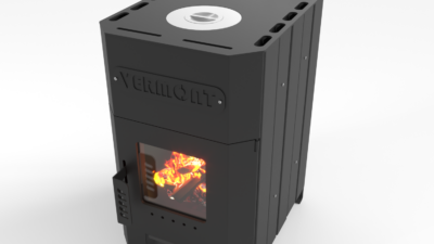 Takka Vermont liesitasolla ja lasiluukulla