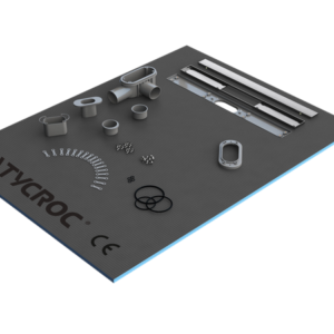 Tycroc suihkualusta lattiakaivolla 900×900×30mm (STL90)