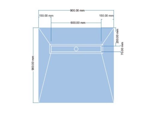 Tycroc suihkualusta lattiakaivolla 900×900×30mm (STL90)