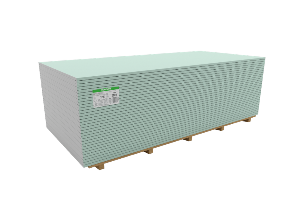 Kosteudenkestävä kipsilevy Norgips GKBI H2 12,5×1200×3000