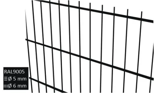 2D aitaelementti 6/5/6 RAL9005 musta