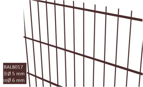 2D aitaelementti 6/5/6 RAL8017 ruskea