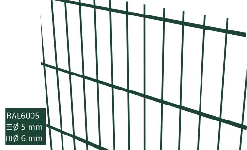 2D aitaelementti 6/5/6 RAL6005 vihreä