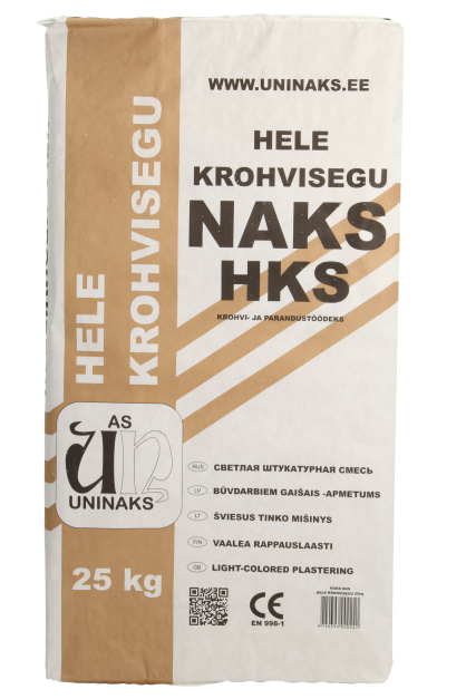 Hele-kr-vaike Vaalea rappauslaasti NAKS HKS - sementtipohjainen rappaus sisä- ja ulkokäyttöön