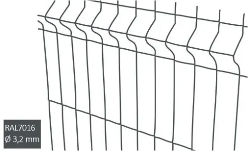 3D aitaelementti 3 mm RAL7016 harmaa