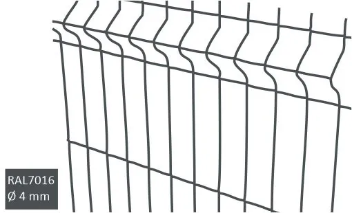 3D aitaelementti 4 mm RAL7016 antrasiitinharmaa