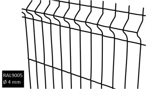 3D aitaelementti 4 mm RAL9005 musta