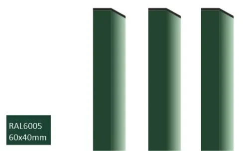 Kestävä aitatolppa 40x60 mm RAL6005 vihreä