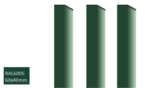 Vahva aitatolppa 40x60 mm RAL6005 vihreä (seinämä 2 mm)