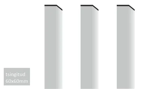 Kestävä kuumasinkitty aitatolppa 60x60mm, (seinämä 2mm)