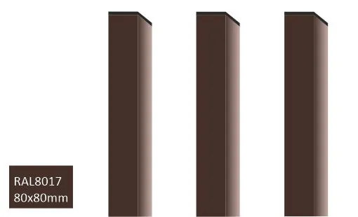 Kestävä aitatolppa 80x80 mm RAL8017 ruskea