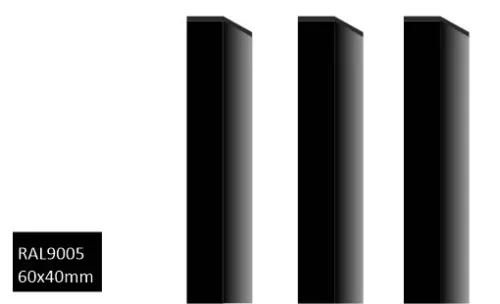 Kestävä aitatolppa 40x60 mm RAL9005 musta
