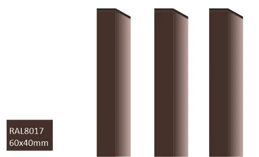 Kestävä aitatolppa 40x60 mm RAL8017 ruskea