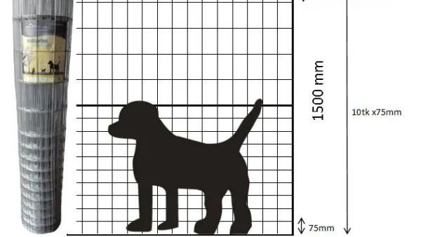 Eläinverkko/koiraverkko hitsattu 25m