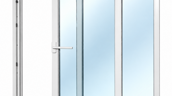 Valge modernne lükandklaasuks telesaalis (1) Seicom Portal PSK 200Z A 3K – 3-lasinen PVC-liukuovi